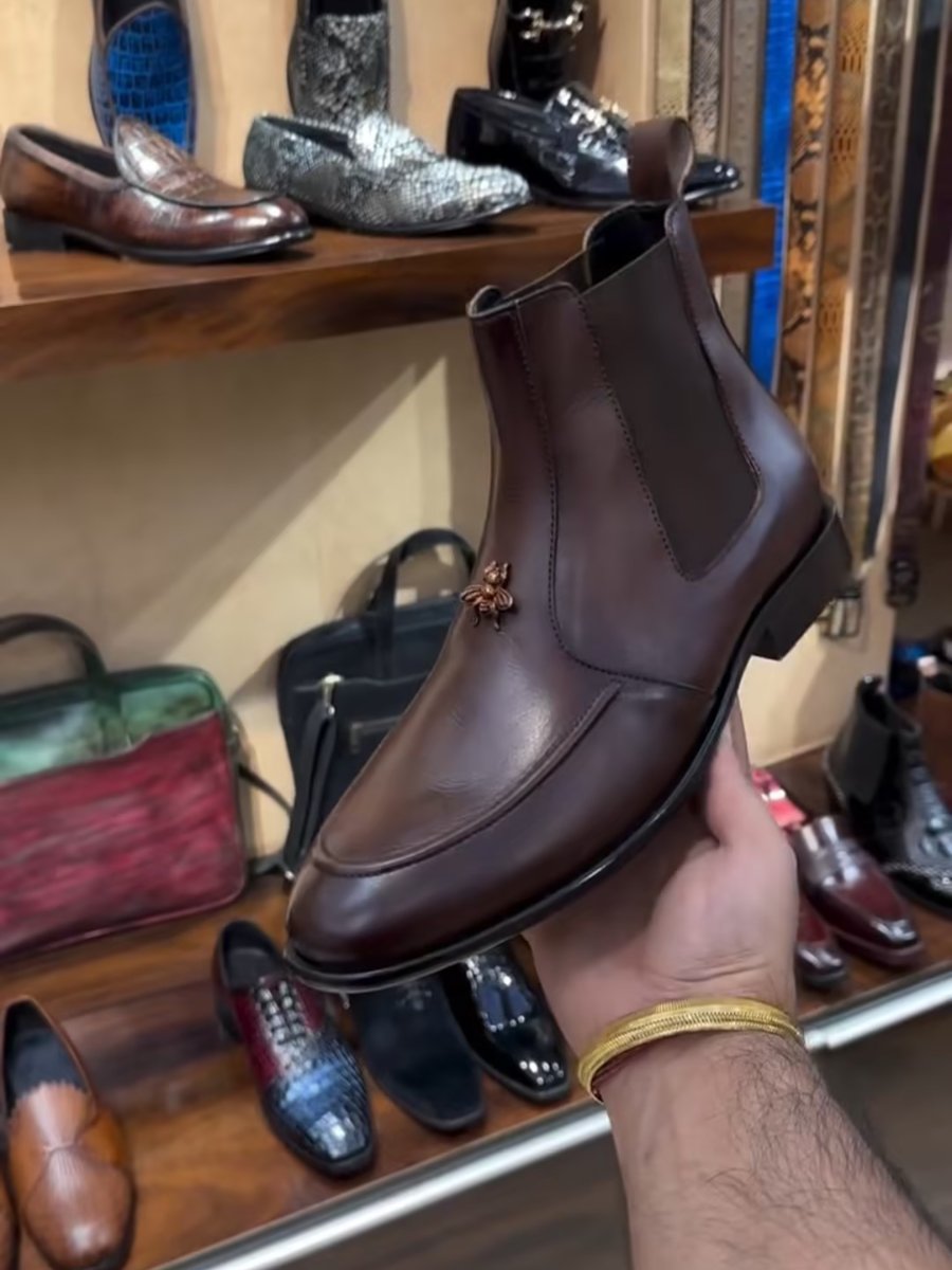 Handmade Luxury Embellished Men's Chelsea Boots