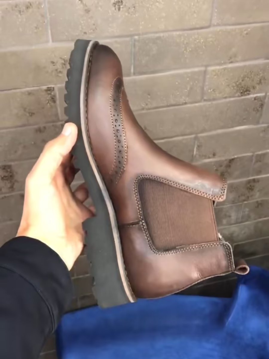 Italian Handmade Luxury Men's Sculpted Chelsea Boots - Brown