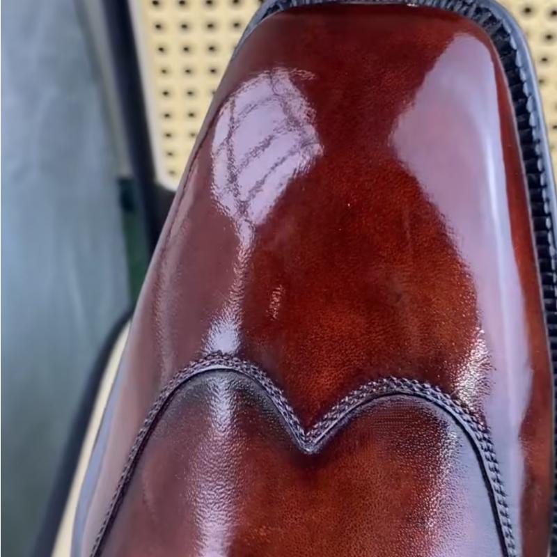 Italian Handmade Genuine Leather Oxfords - Claret