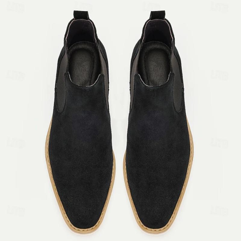 Men's Black Sanded Leather Chelsea Boots (Buy 2 Pce Free Shipping✔)