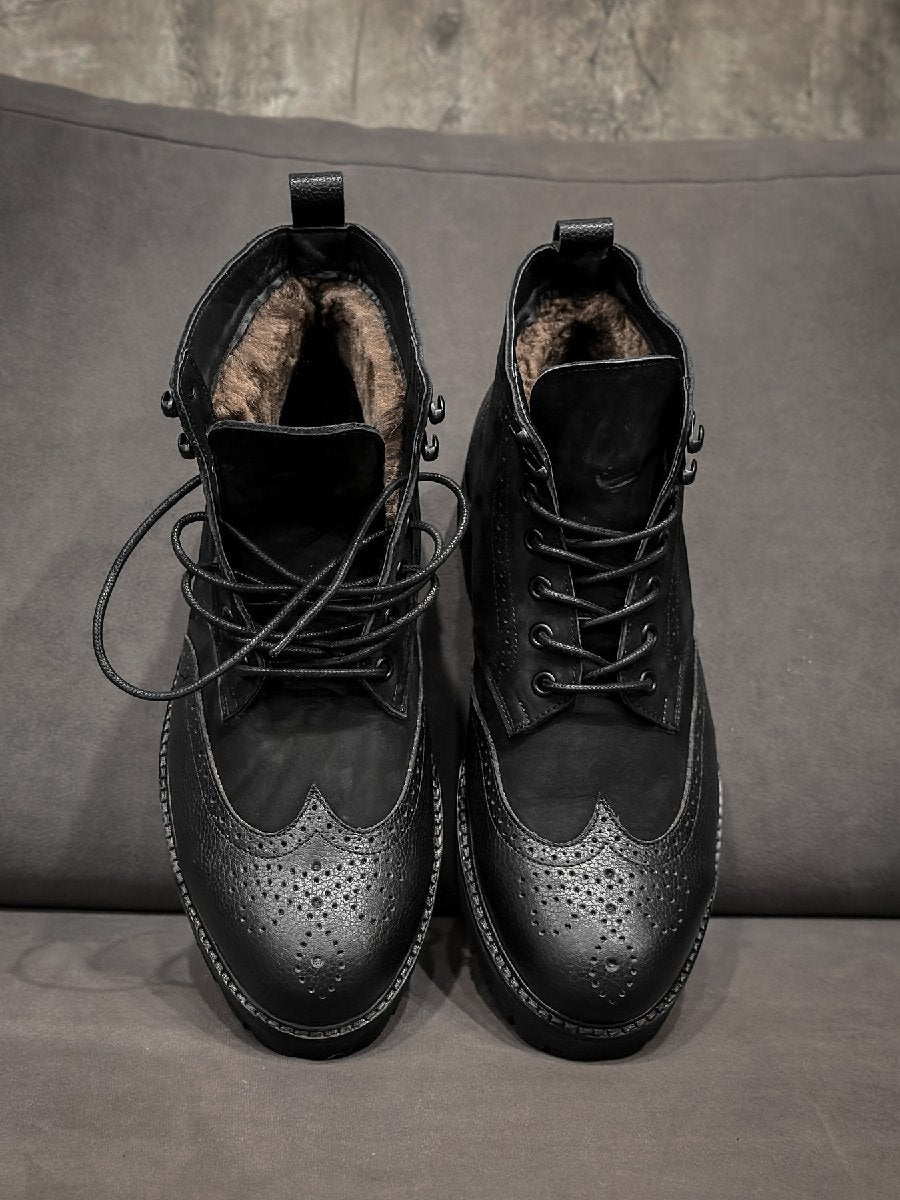 Wool Lined Sculpted Oxford Boots