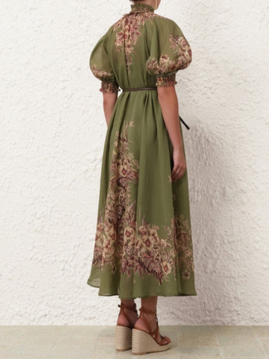 The Olive Printed Maxi Dress