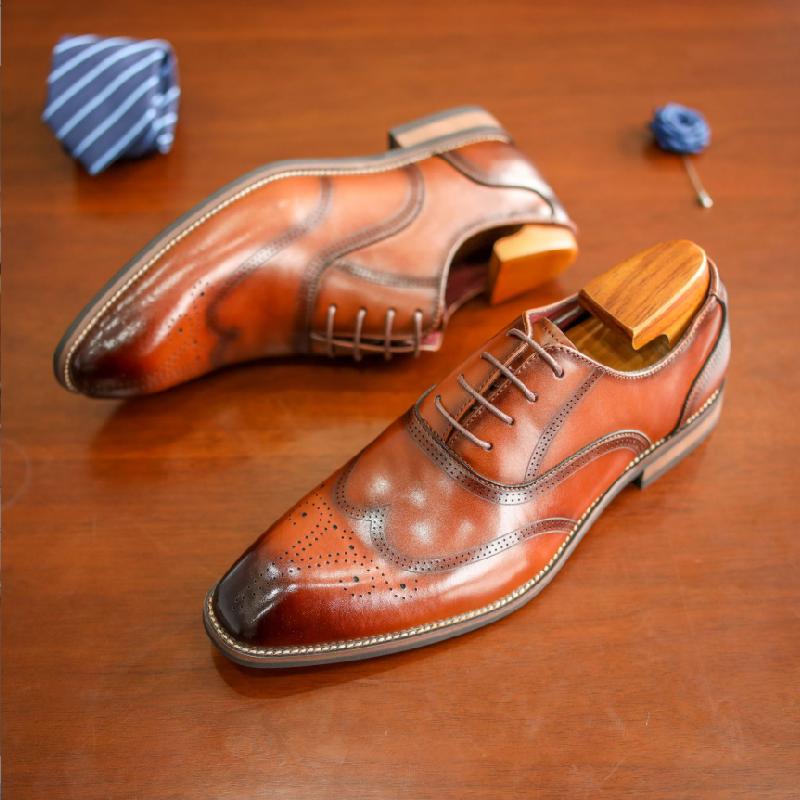 Handmade Brock Carved Oxford