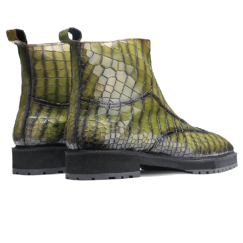 Handmade Zippered Crocodile Boots