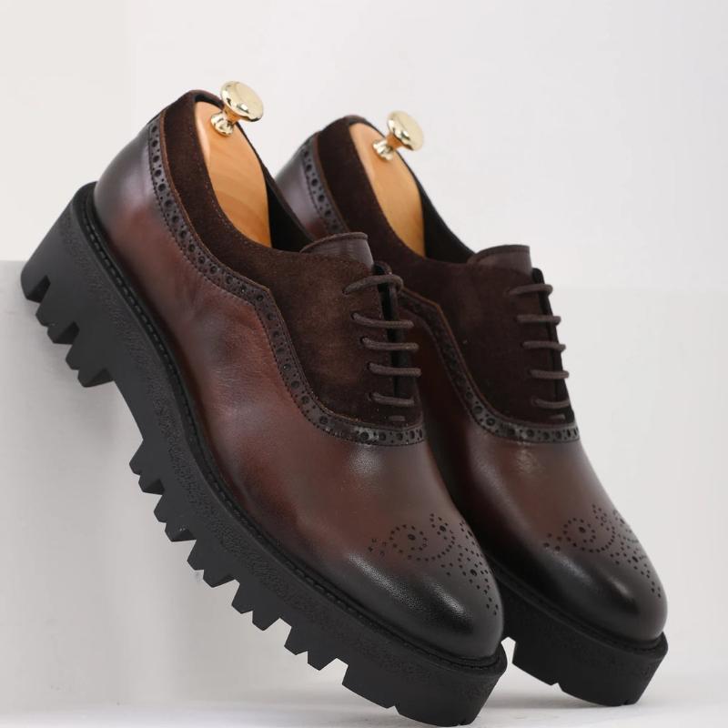 Luxury Design Office Men’s Shoes-Coffee-Brown