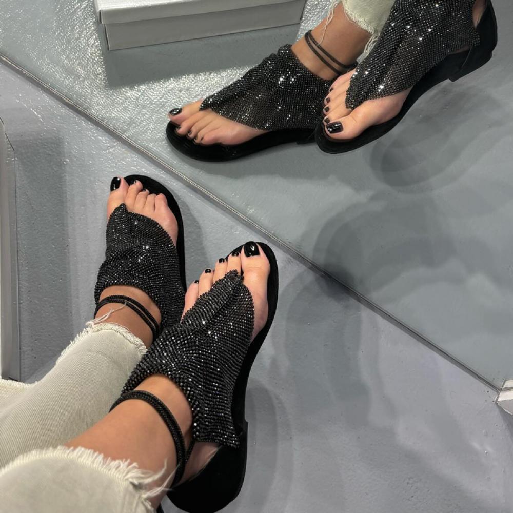 Glitter Flat Sandals