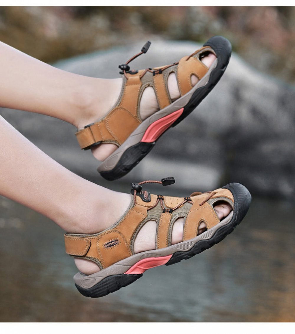 Summer leather sandals