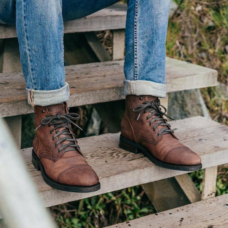 Handmade Lace-Up Work Martin Boots