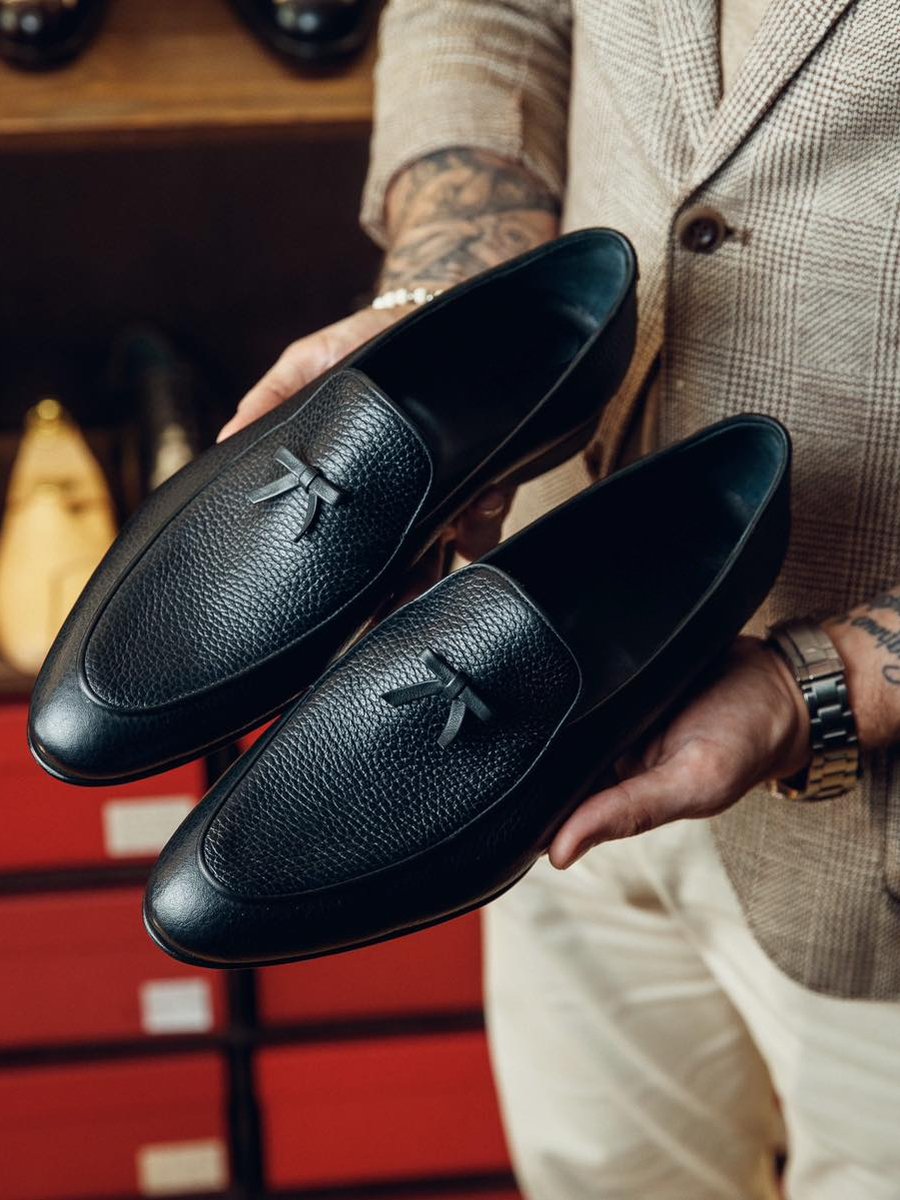 (Buy 2 Free Shipping✔️)Handmade Genuine Leather Loafers - Black