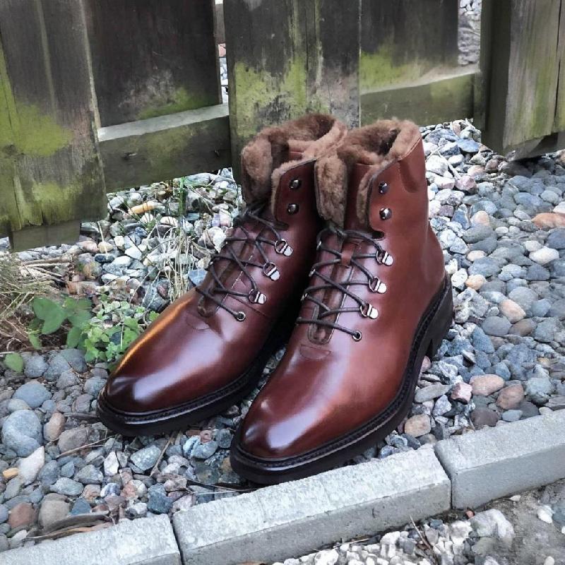 Handmade Men's Padded Outdoor Leather Boots