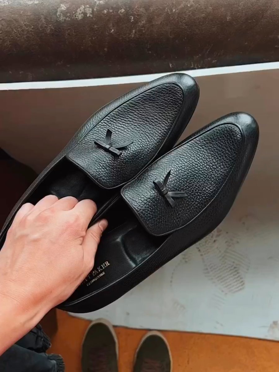 (Buy 2 Free Shipping✔️)Handmade Genuine Leather Loafers - Black