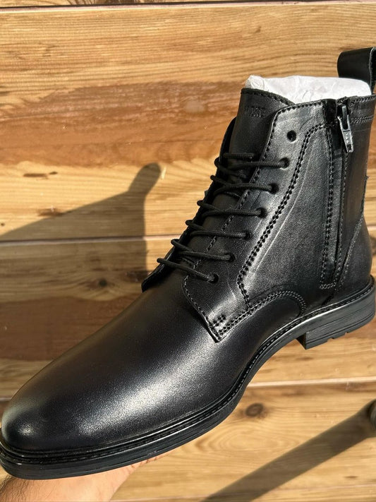 Men's Handmade Ankle Boots - Black