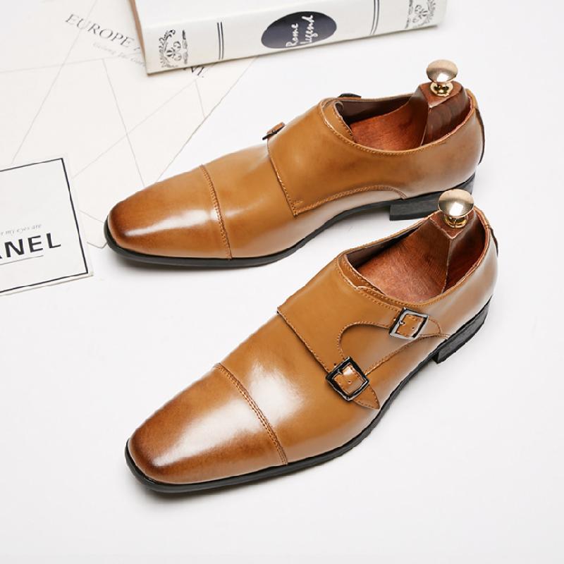 Men's Business Formal Double Buckle Monks