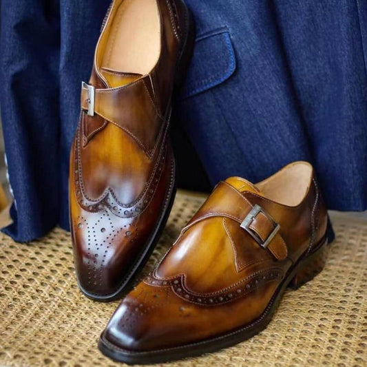 Men's Classic Formal Leather Monk Shoes