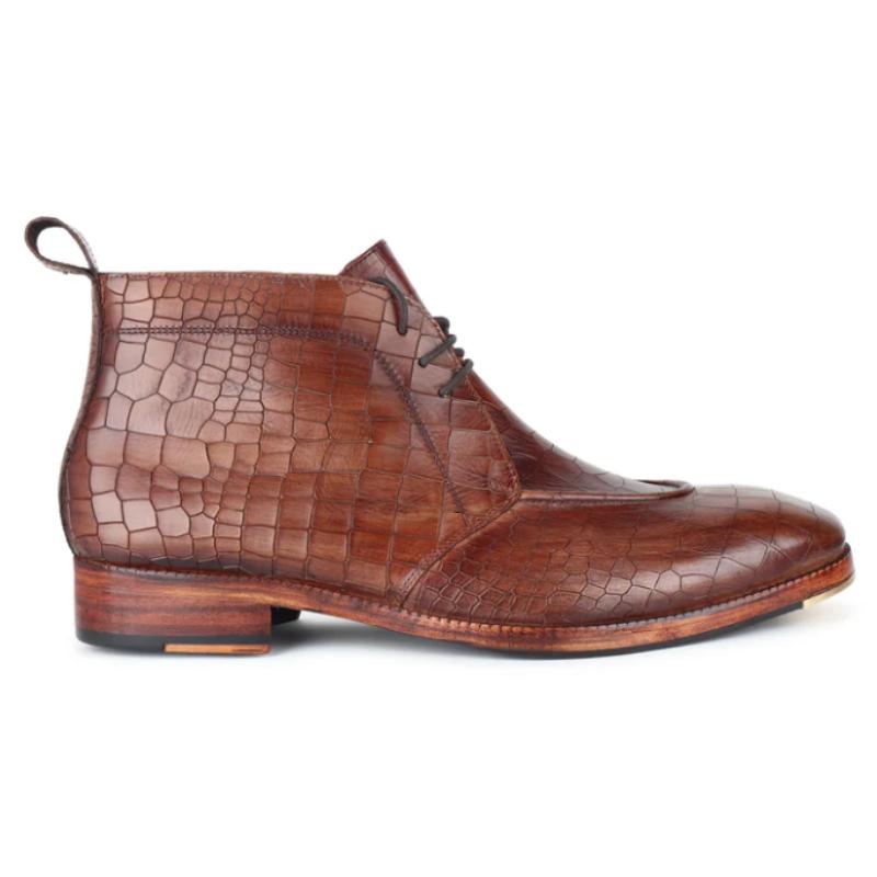 Handmade Chukka Boots In Crocodile Skin