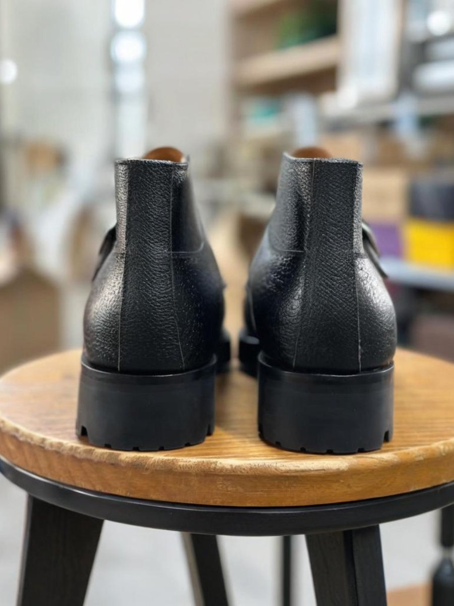 Handmade Classic Men's Monk Boots - Black