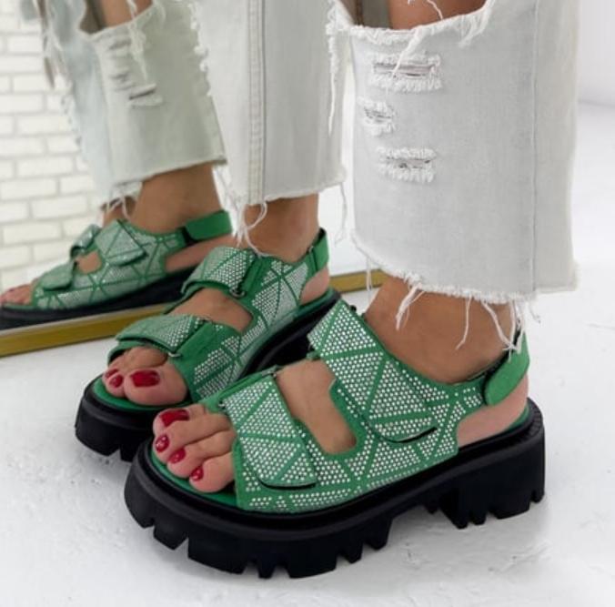 Summer Dazzle Velcro Flat Sandals