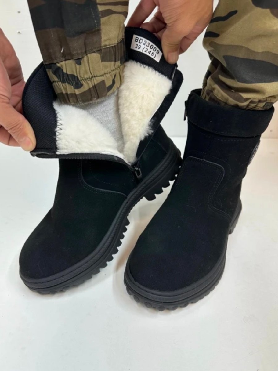 Winter Woollen Zipper Boots