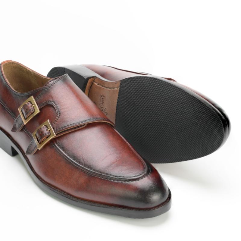 Italian Handmade Double Strap Monk - Brown