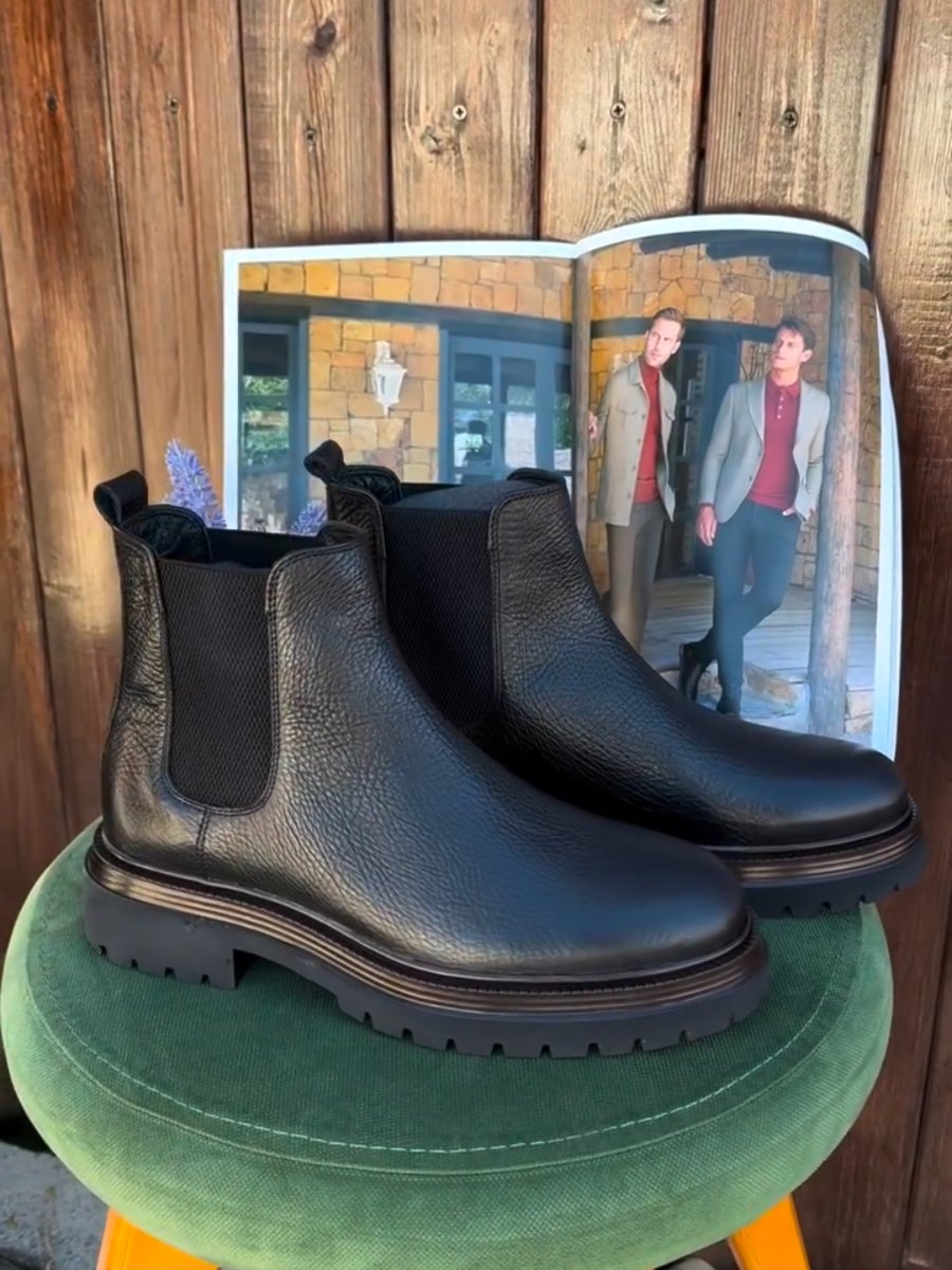 Handmade Leather Men's Chunky Chelsea Boots