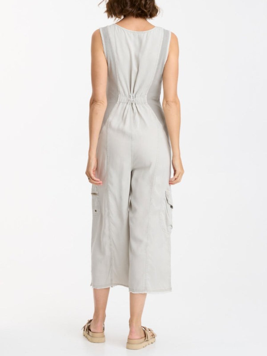 Summer crop exposed casual travel jumpsuit