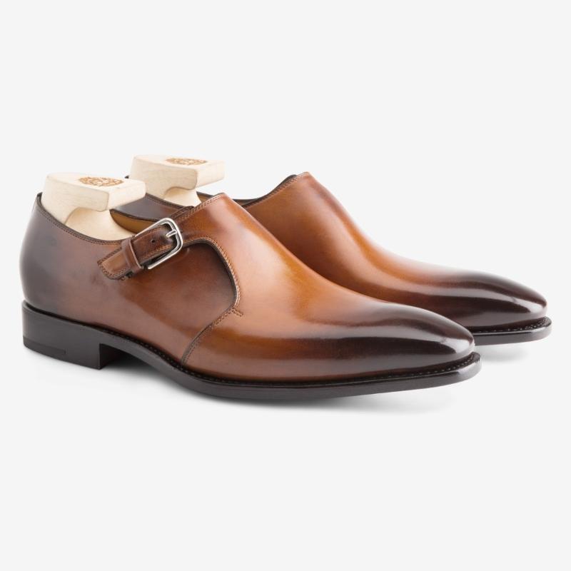 Men's Formal Wear Classic Leather Monk Shoes - Brown