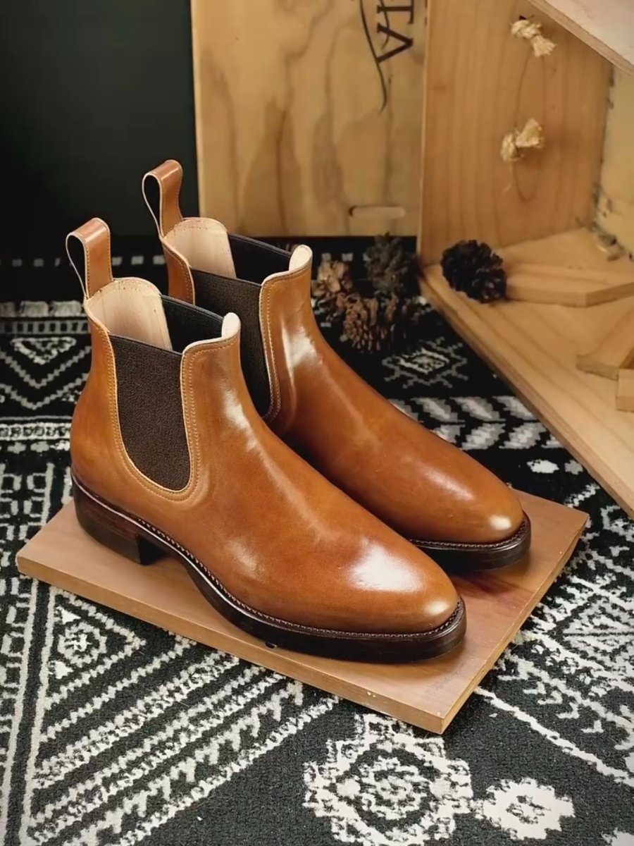 Handmade Men's Classic Leather Chelsea Boots