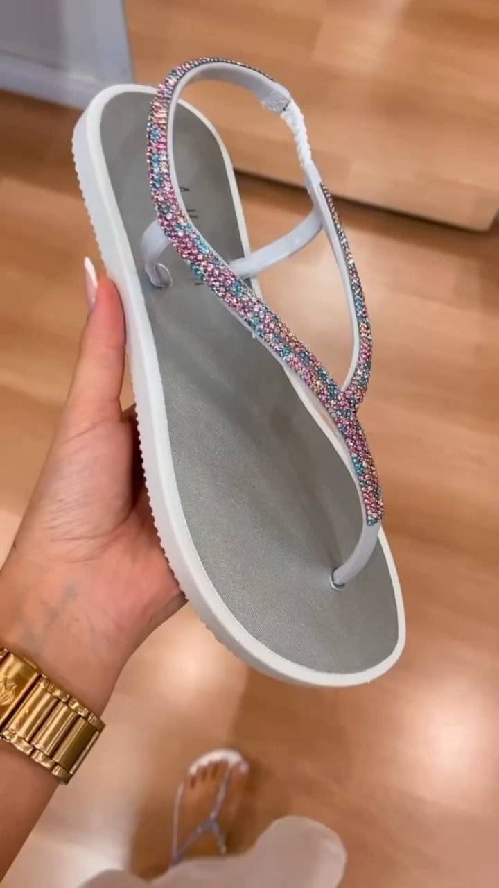 Crystal flat sandals