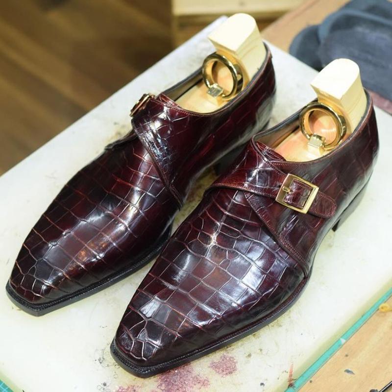 Italian Handmade Leather Monk Shoes