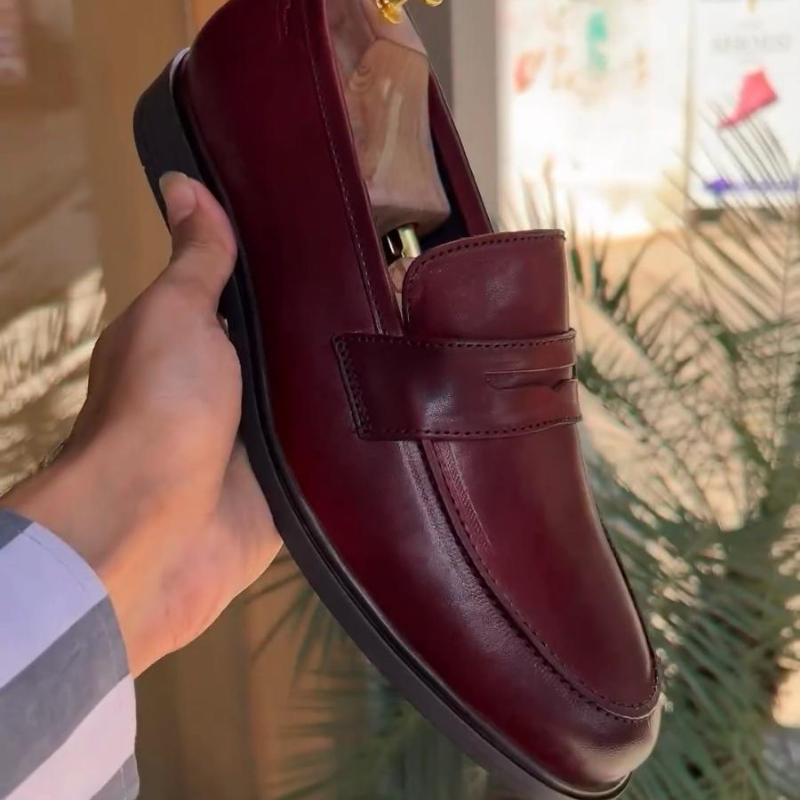 Men's Formal Business Casual Fashion Loafers - Wine