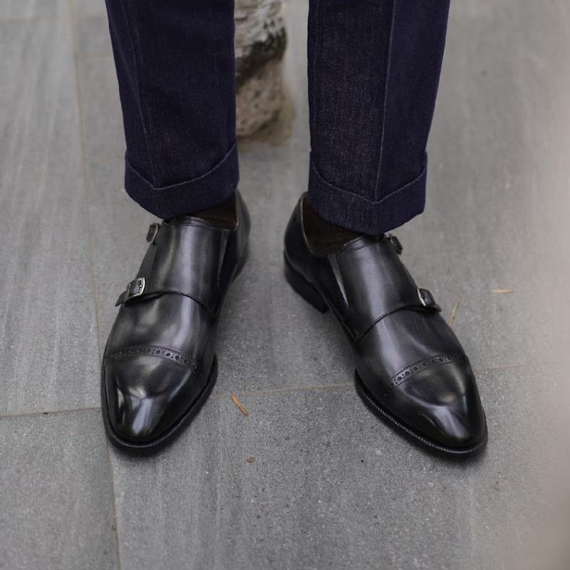 Men's Classic Formal Leather Monk Shoes