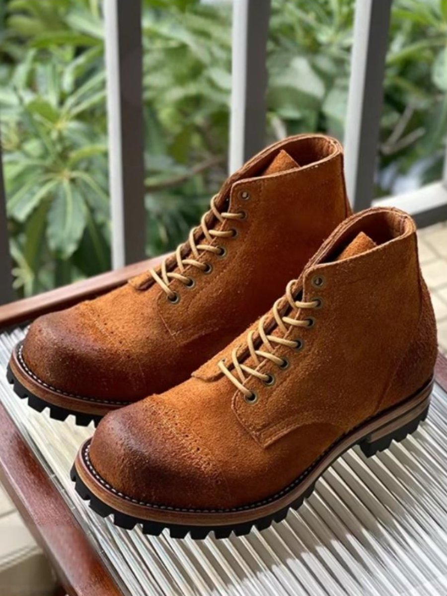 Men's Square Toe Suede Work Boots