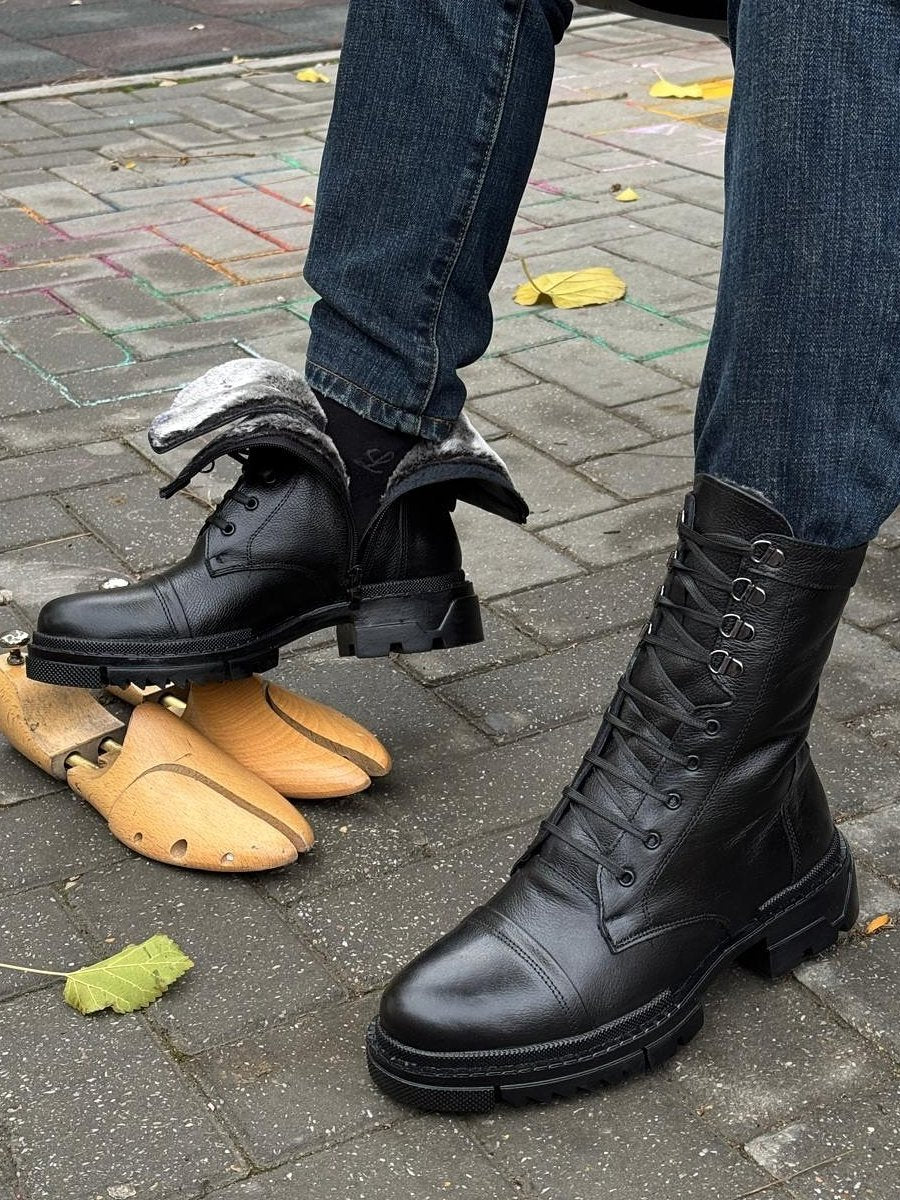 Wool Lined High Top Martin Boots