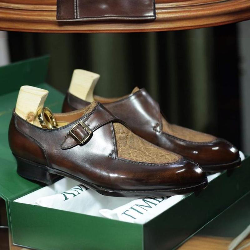 Men's Italian Handmade Genuine Leather Munk Shoes