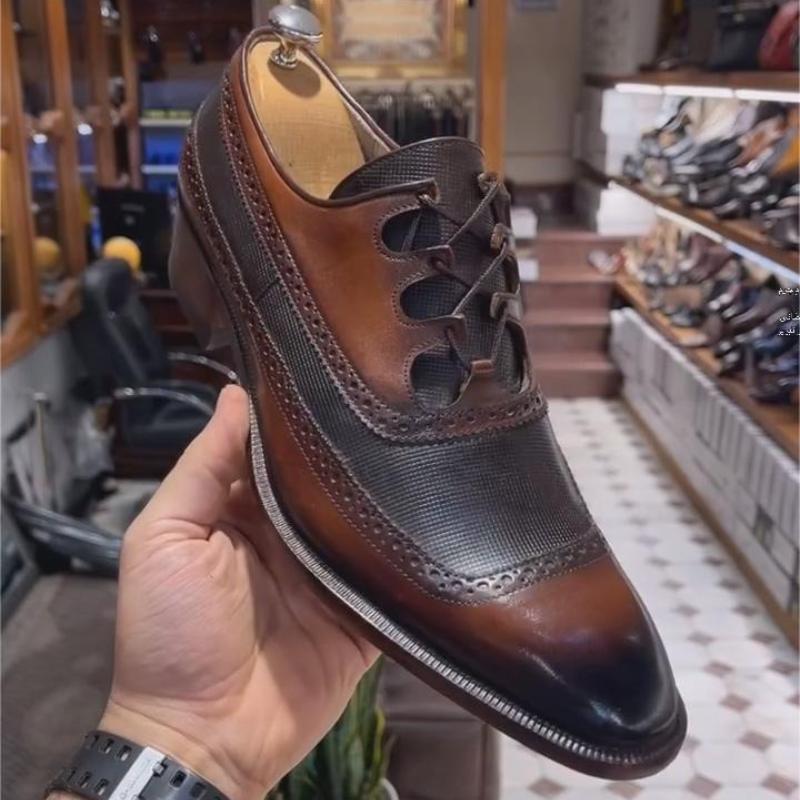 Men's Classic Full Leather Hand-painted Shoes