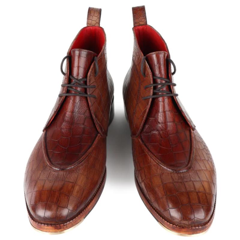 Handmade Chukka Boots In Crocodile Skin