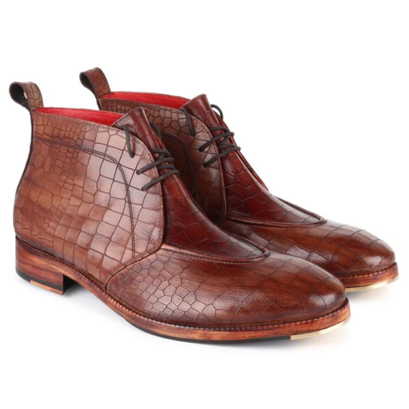 Handmade Chukka Boots In Crocodile Skin