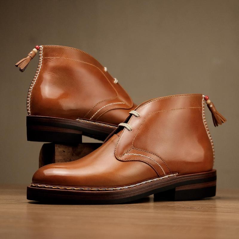 Handmade Men's Brown Chukka Boots