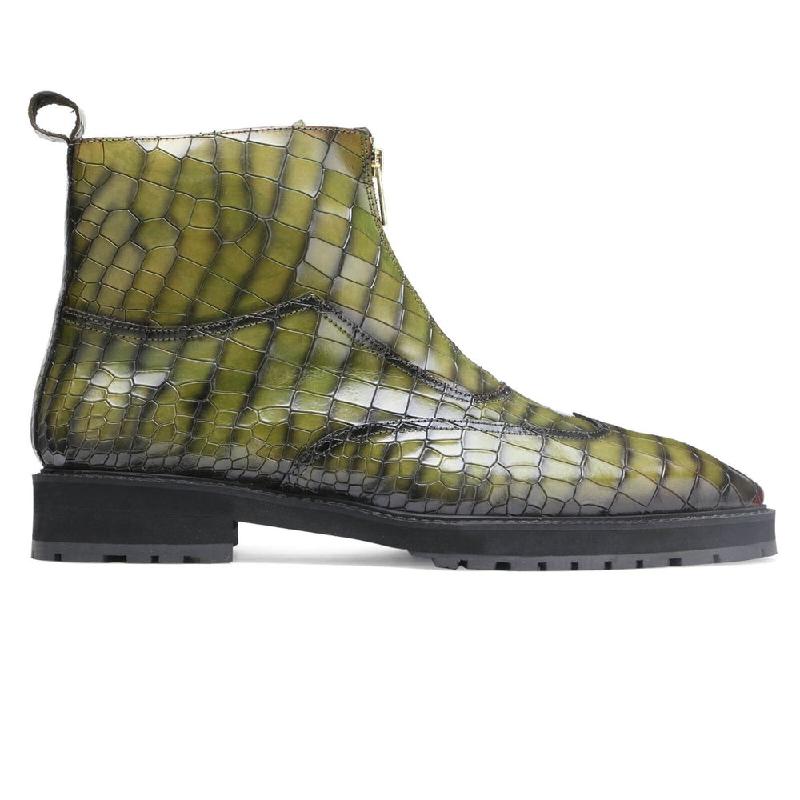 Handmade Zippered Crocodile Boots