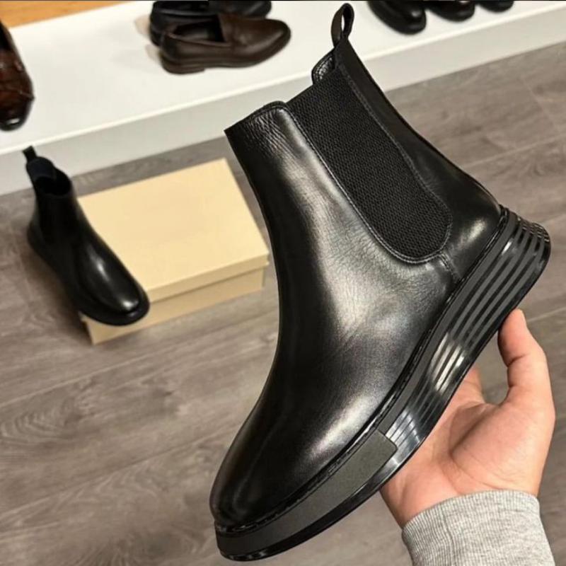 Men's Leather Chelsea Boots - Black