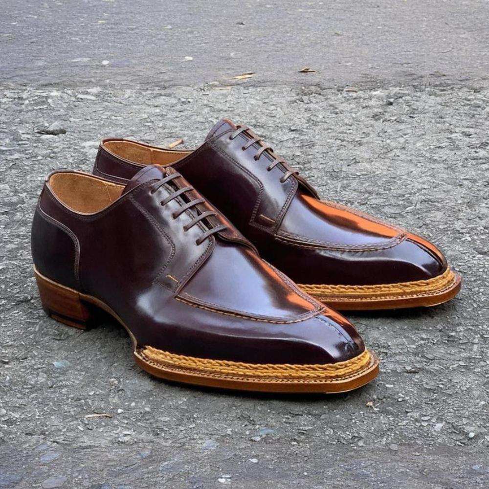 Italian Handmade Luxury Oxfords - Burgundy