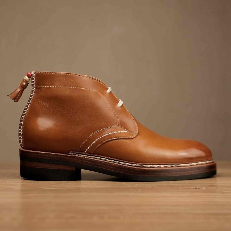 Handmade Men's Brown Chukka Boots