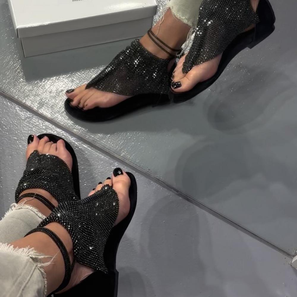 Glitter Flat Sandals