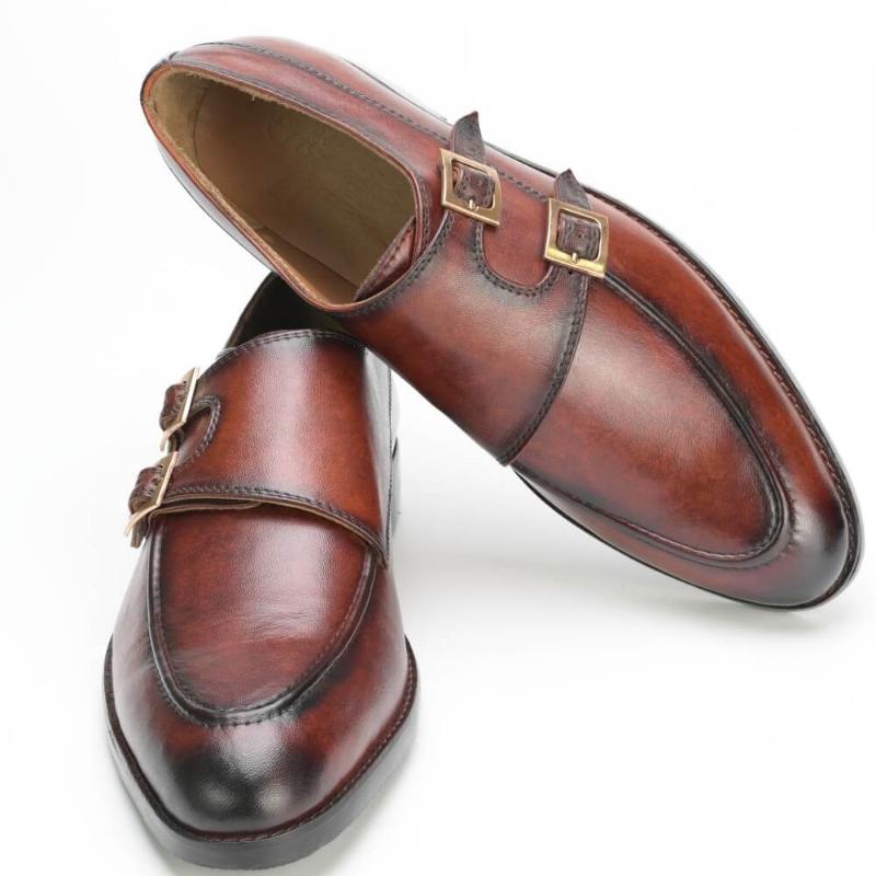 Italian Handmade Double Strap Monk - Brown