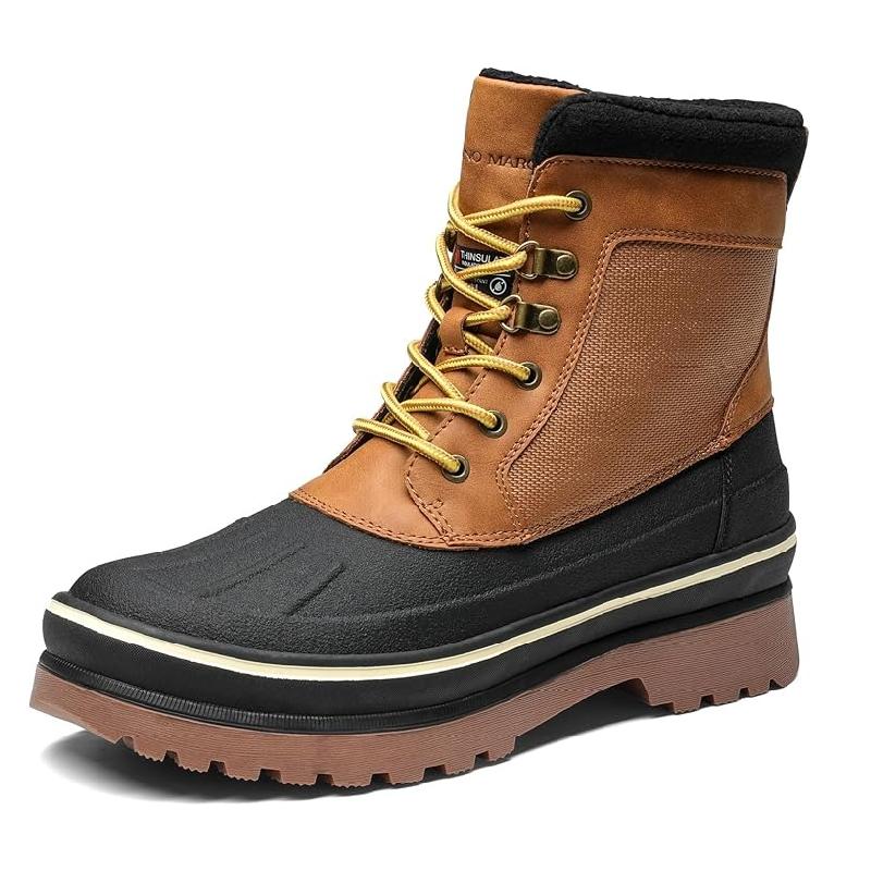 Mens Warm Fur Lined Outdoor Waterproof Boots