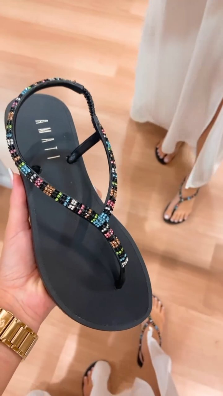 Crystal flat sandals