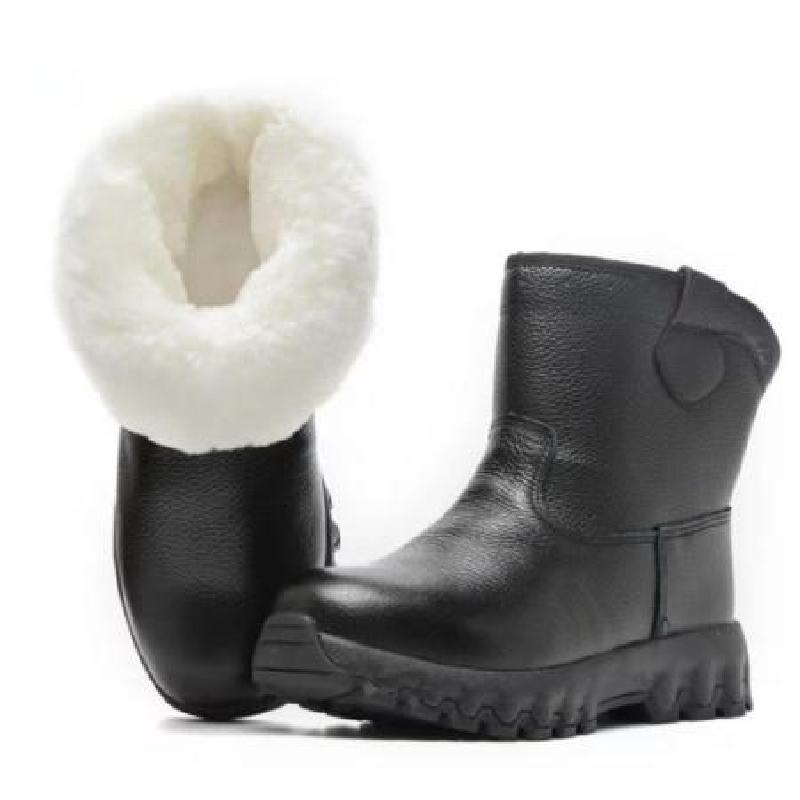 Winter Wool Leather Ankle Boots