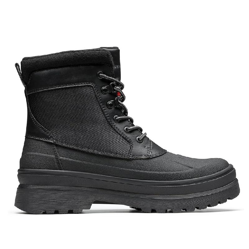 Mens Warm Fur Lined Outdoor Waterproof Boots