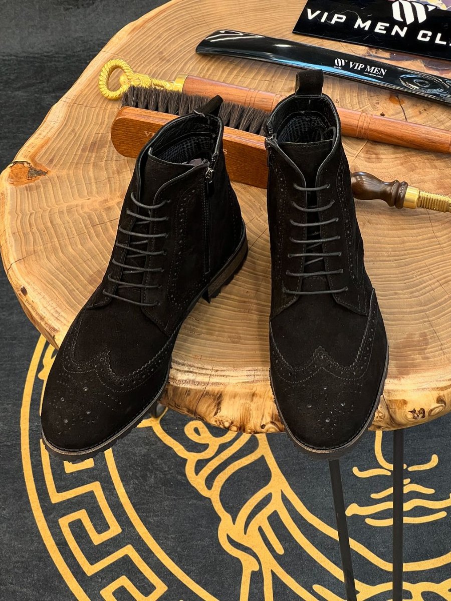 Men's Lace-Up Suede Sculpted Boots