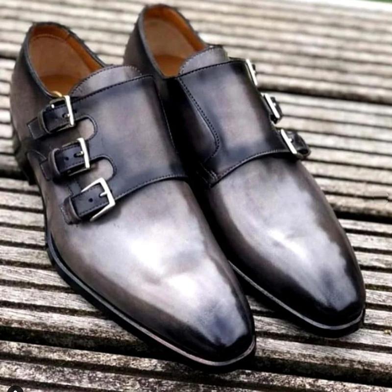 Men's Formal Leather Business Classic Monk Shoes